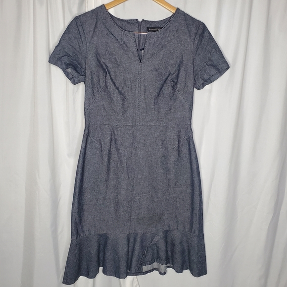 ◇◇ Banana Republic Stretch Denim Fit & Flare Gray Dress Size 8 - Picture 1 of 8